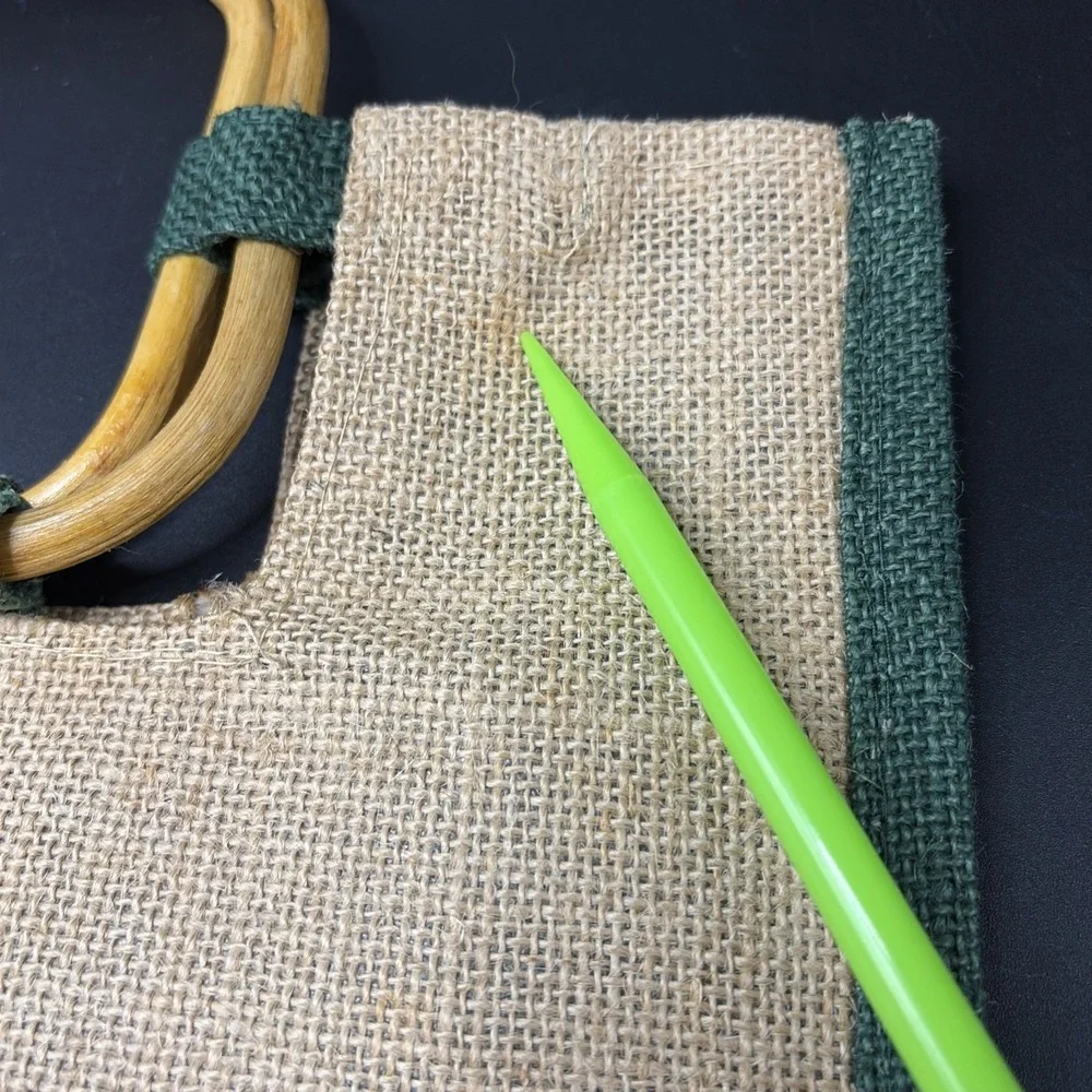 Piggly Wiggly PIG Head Burlap Nylon Handles Reuseable Packable Bag Grocery Store